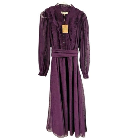 NWT BODEN $249 Tulle Ruffle Maxi Dress *Viola Purple Size 8 Petite - Picture 8 of 10